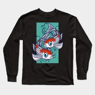 Kohaku Koi Fish Lover Yin-Yang Gift Long Sleeve T-Shirt